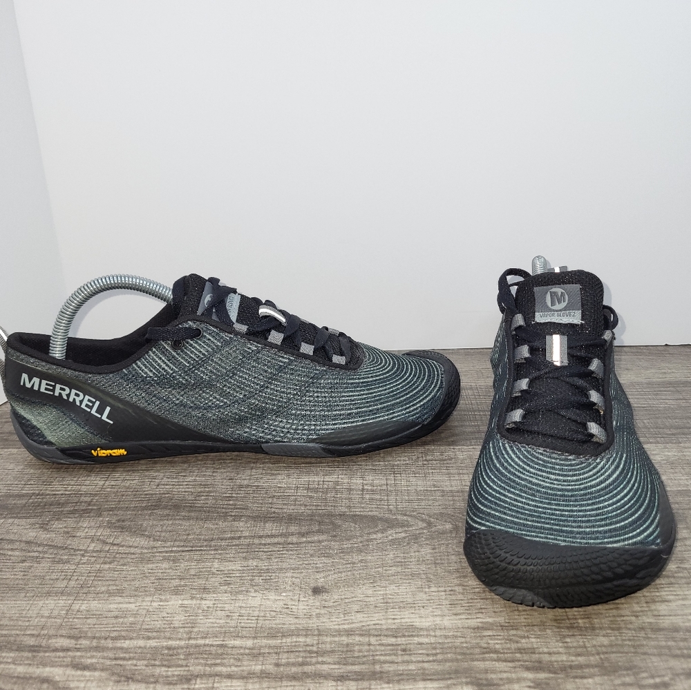 Merrell Vapor Glove 2 W Size 10 Black Gray Sneakers